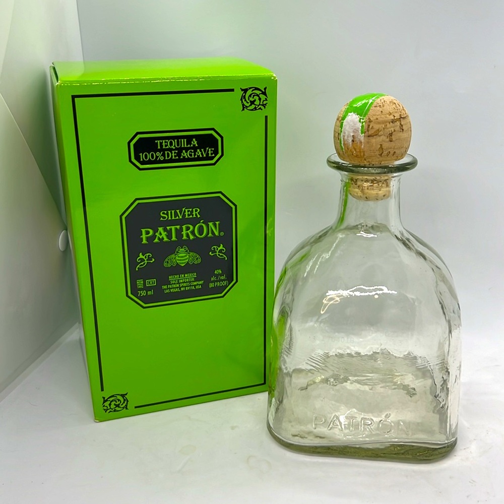 Empty Patron Tequila Bottle for Upcycling Crafts Hydroponics
